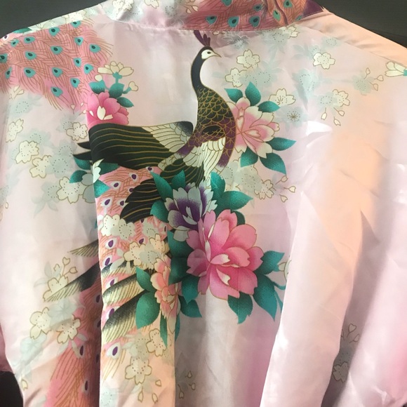 Satin Printed Pink Robe - Picture 8 of 8